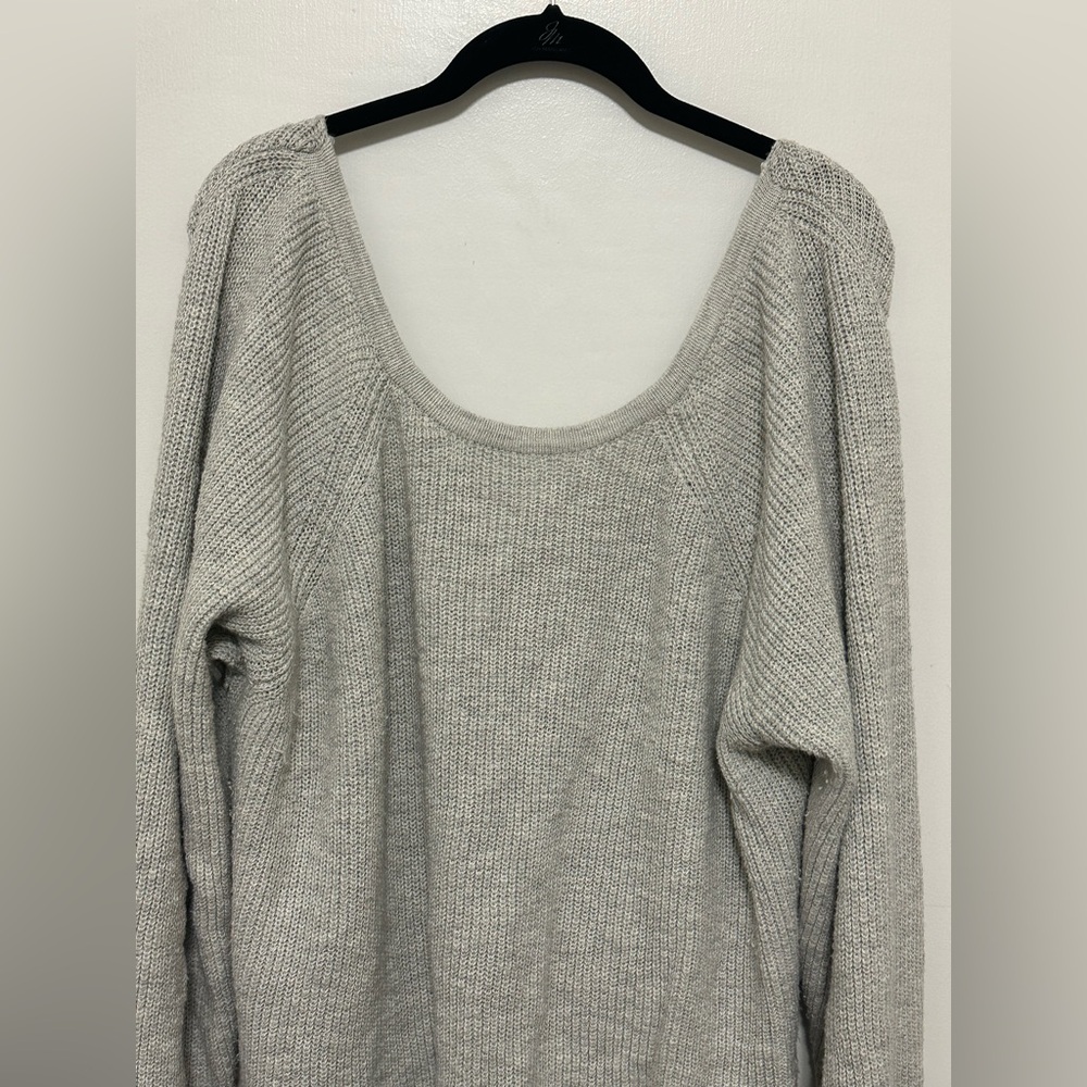 Soft Aerie Sweater with Crisscross Back - Gray - Picture 2 of 9